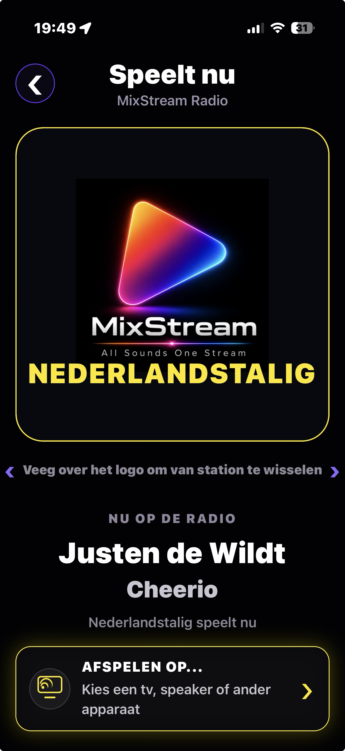 MixStream Radio grote radiospeler